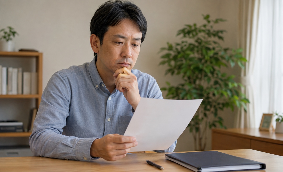 解体補助金の通知書を自宅で確認する申請者