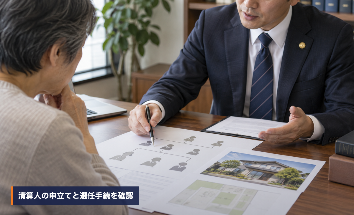 家庭裁判所の案内と相続関係資料を机上で確認する相談者